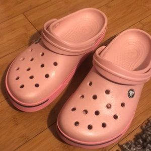 Barely worn pink CROCS